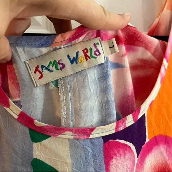 Vintage 90s Jams World Floral Maxi Dress L - Picture 3 of 10